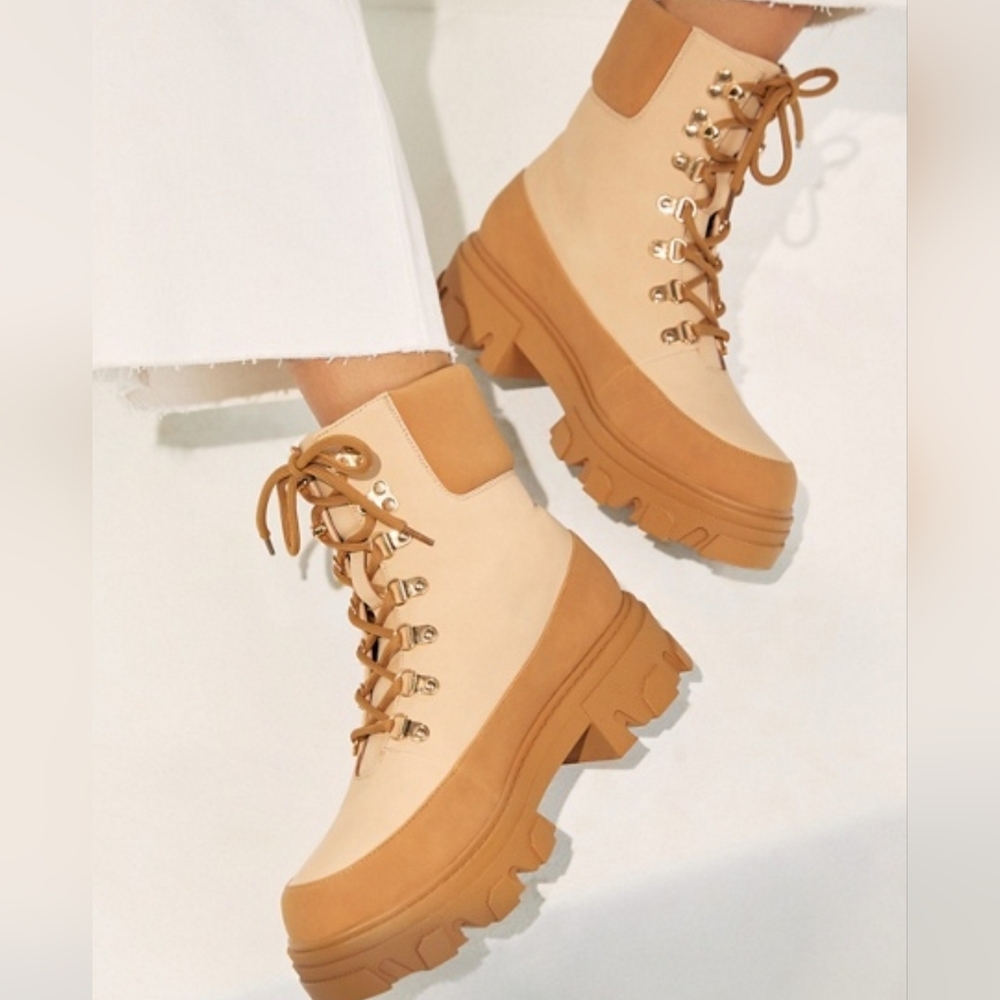 Lug Sole Hiker Boot Camel-Light Tan